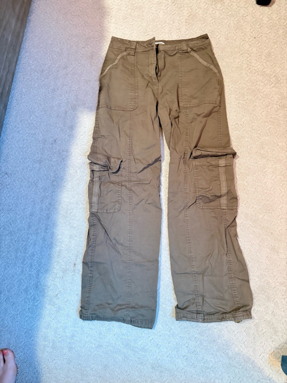 Nicole Miller Olive Green Cargo Trousers